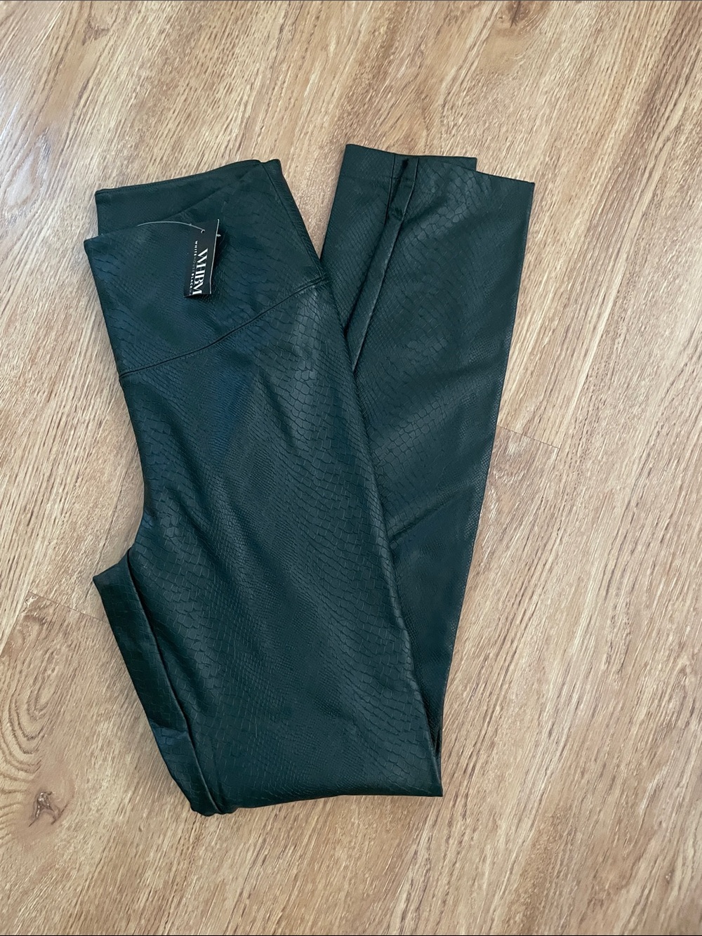 White House Black Market Black Faux-Snake Leggings